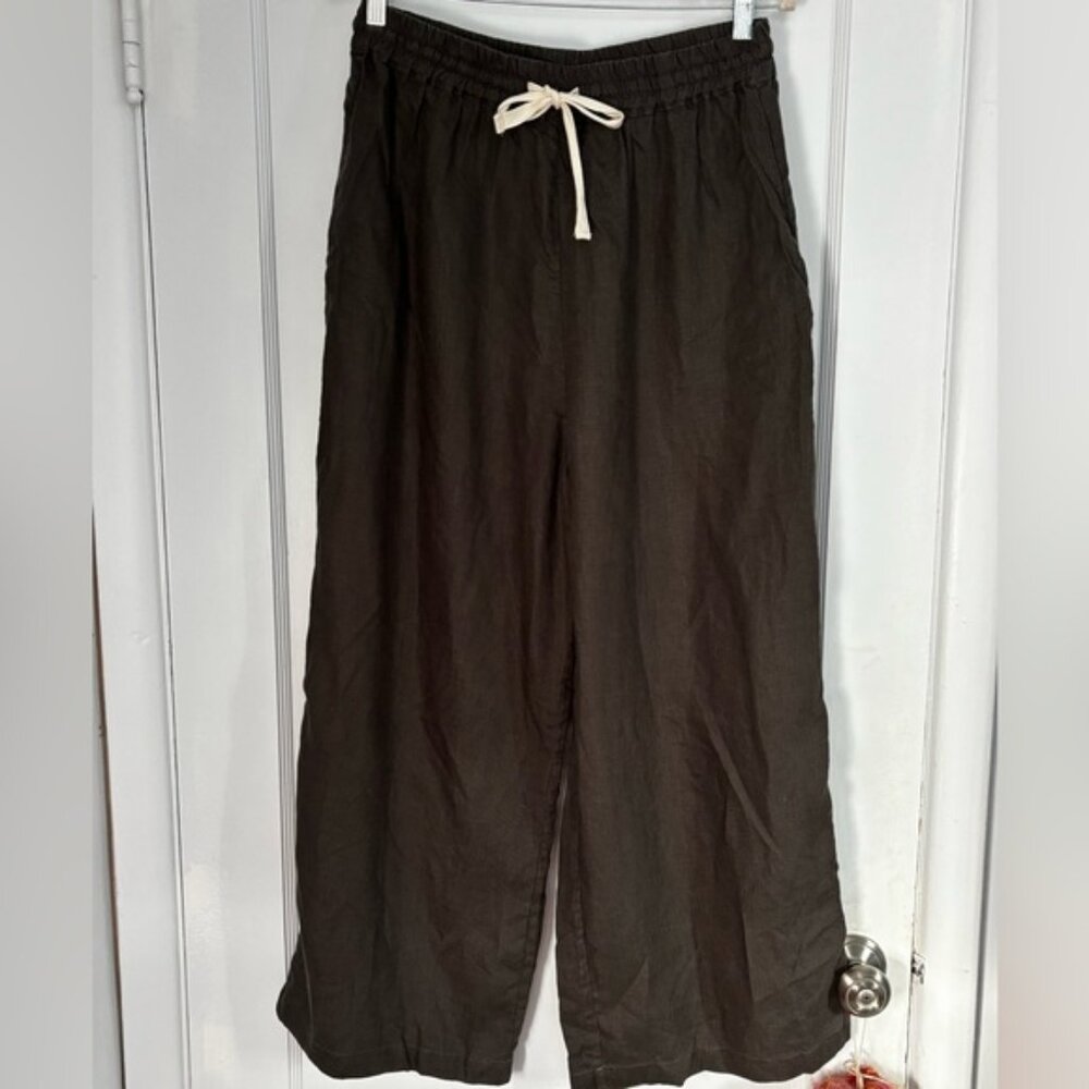 Deiji Studios | Linen Tie-Waist Harem Pants | Dark Grey | M/L